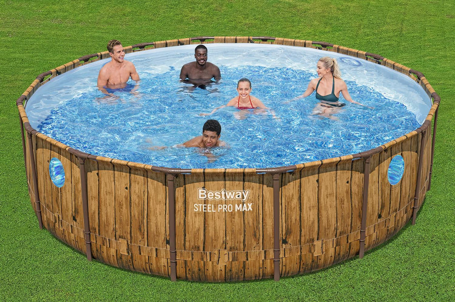 Piscina Bestway Redonda SteelPro Max con ventana 4.88MX1.22M