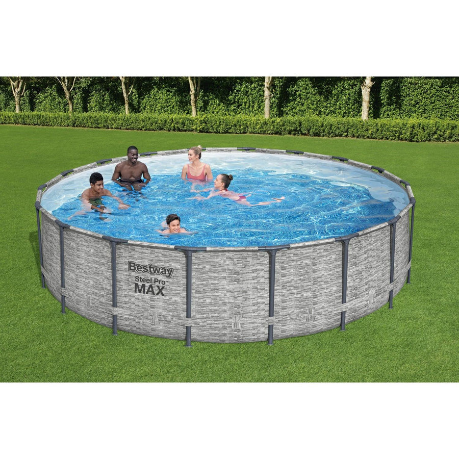 Piscina Bestway Redonda SteelPro Max Gris Piedra 5.49MX1.22M